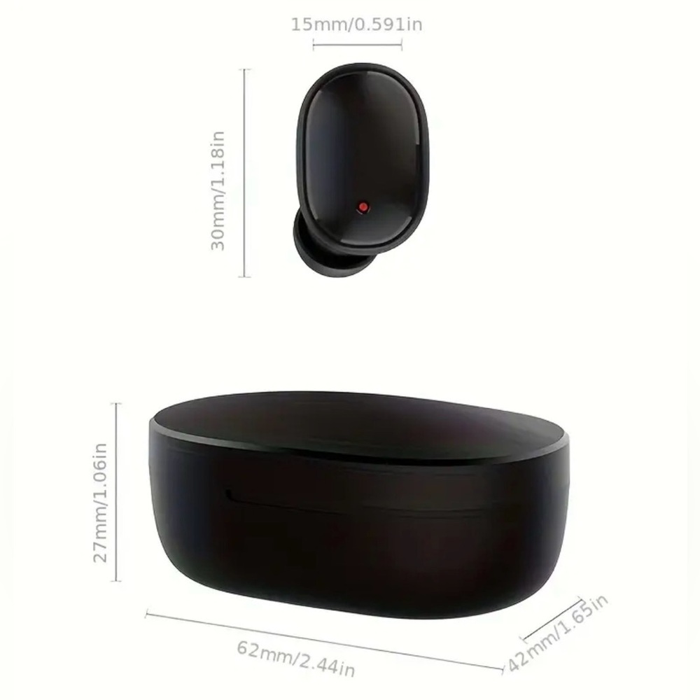 Wireless Black Earbuds with Charging Case - Picture 2 of 5